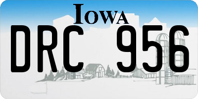 IA license plate DRC956