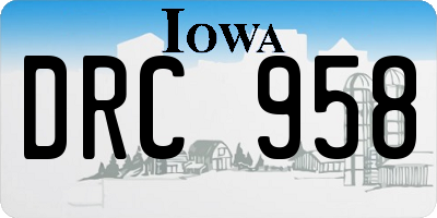 IA license plate DRC958