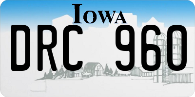 IA license plate DRC960