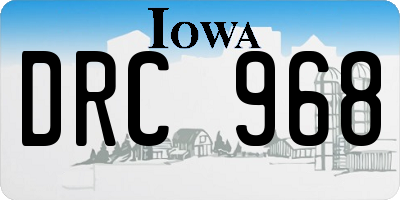 IA license plate DRC968