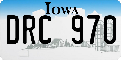 IA license plate DRC970