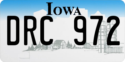 IA license plate DRC972