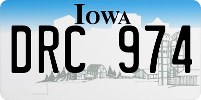 IA license plate DRC974
