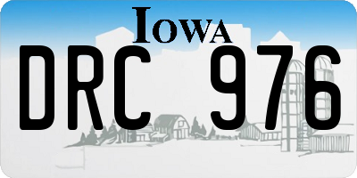 IA license plate DRC976