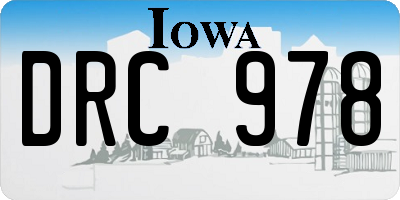 IA license plate DRC978