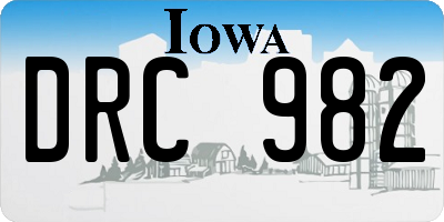 IA license plate DRC982