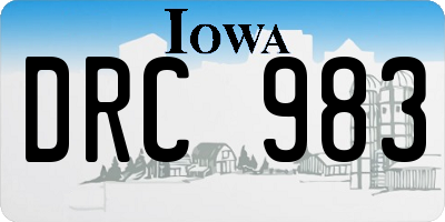 IA license plate DRC983