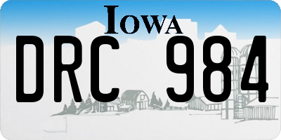 IA license plate DRC984