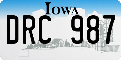 IA license plate DRC987