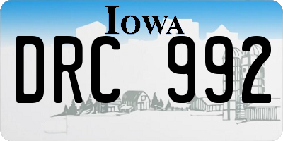 IA license plate DRC992