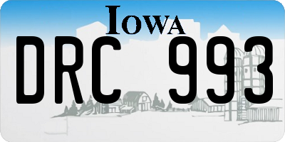 IA license plate DRC993