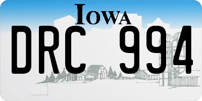 IA license plate DRC994