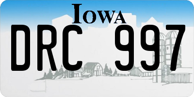 IA license plate DRC997
