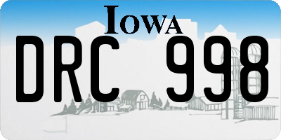 IA license plate DRC998