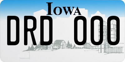 IA license plate DRD000