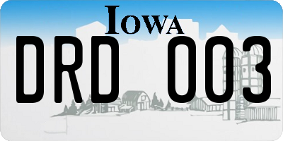 IA license plate DRD003
