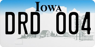 IA license plate DRD004