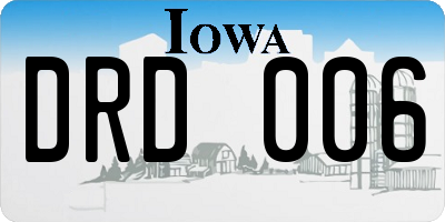 IA license plate DRD006