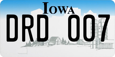 IA license plate DRD007