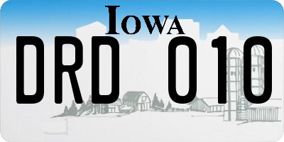IA license plate DRD010