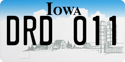IA license plate DRD011
