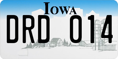 IA license plate DRD014