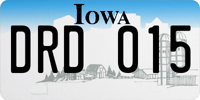 IA license plate DRD015