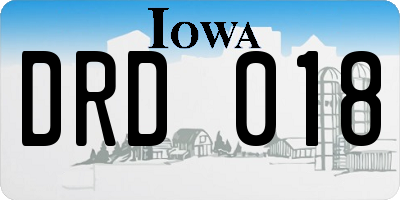 IA license plate DRD018