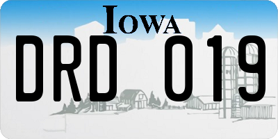 IA license plate DRD019