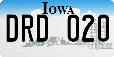 IA license plate DRD020