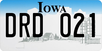 IA license plate DRD021