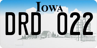 IA license plate DRD022