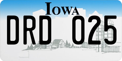 IA license plate DRD025