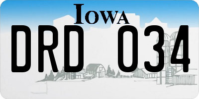 IA license plate DRD034