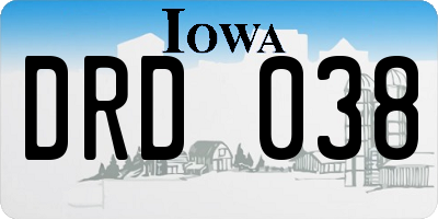 IA license plate DRD038