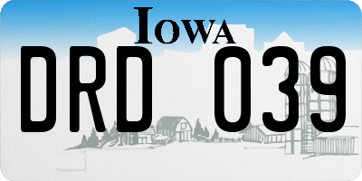 IA license plate DRD039