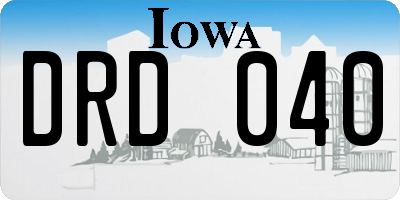 IA license plate DRD040
