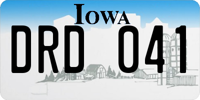IA license plate DRD041