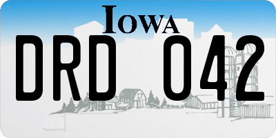 IA license plate DRD042