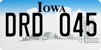 IA license plate DRD045