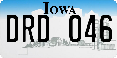 IA license plate DRD046