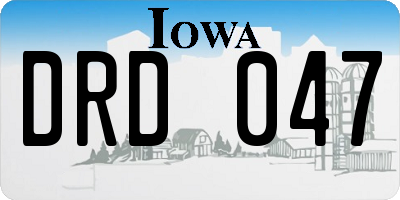 IA license plate DRD047