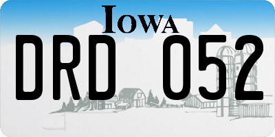 IA license plate DRD052