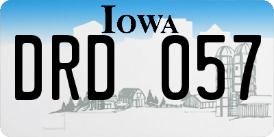 IA license plate DRD057