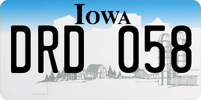 IA license plate DRD058