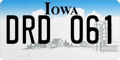 IA license plate DRD061