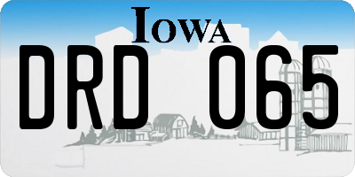 IA license plate DRD065