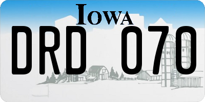 IA license plate DRD070