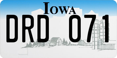IA license plate DRD071