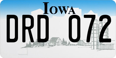 IA license plate DRD072
